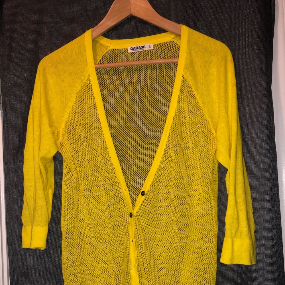 Yellow cardigan
